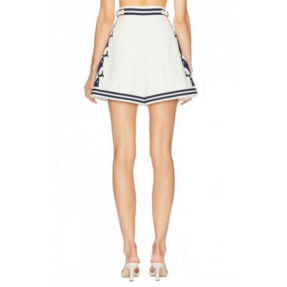 NEW ALEMAIS marine high waisted cotton shorts in cream - Picture 2 of 5